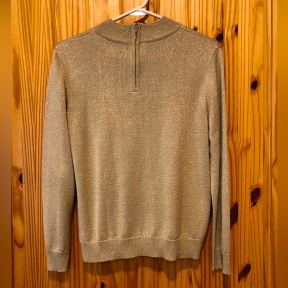 Draper’s & Damon’s Petites Metallic Gold Sweater - Picture 2 of 7